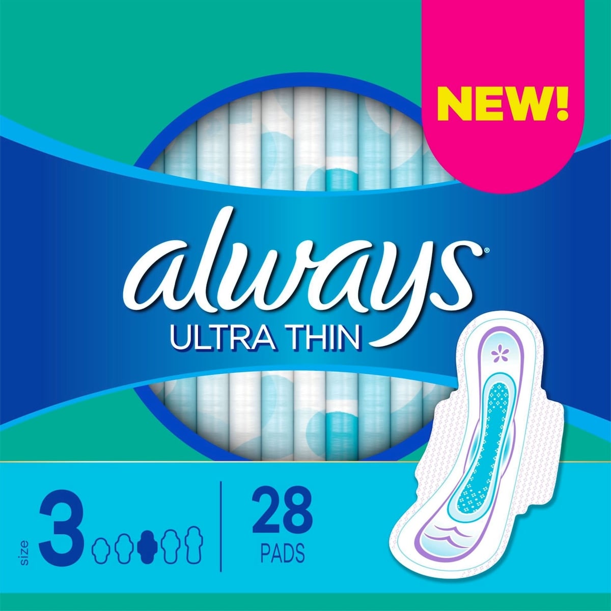 Serviettes Always Ultra Thin, de nuit, flux très abondant, avec ailes, taille 5, non parfumées