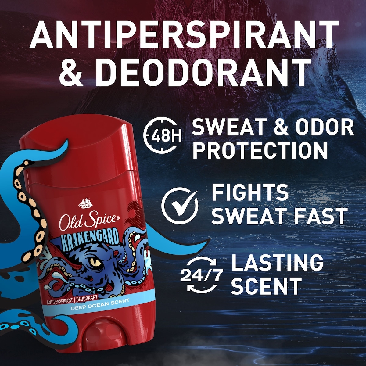 Old Spice Antiperspirant & Deodorant Wild Collection Krakengard, 73g