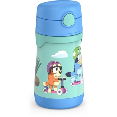 290ml FUNtainer® Water Bottle w/ Straw Bluey 2