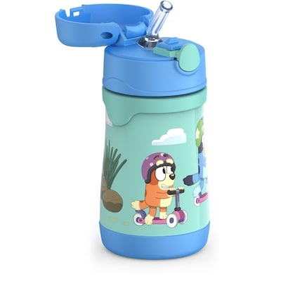 290ml FUNtainer® Water Bottle w/ Straw Bluey 5