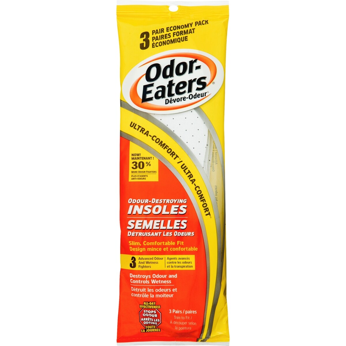 Dévore-Odeur® Ultra-ConfortMC Semelles 3-PK