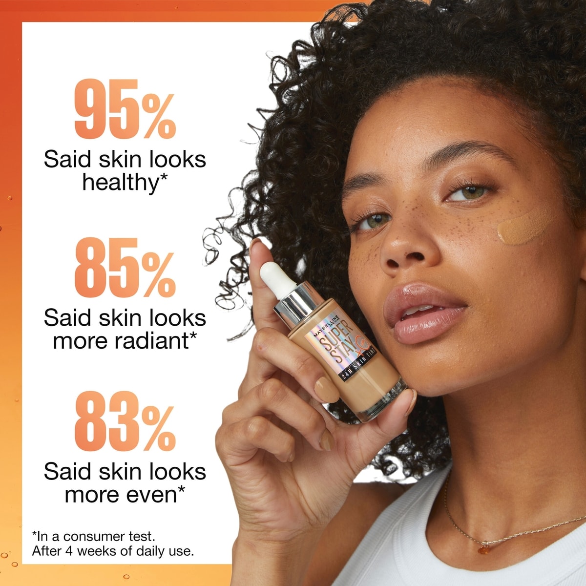 New York Super Stay Up To 24H Skin Tint Foundation, skin-like coverage, with Vitamin C*, Shade 338, 30 ml