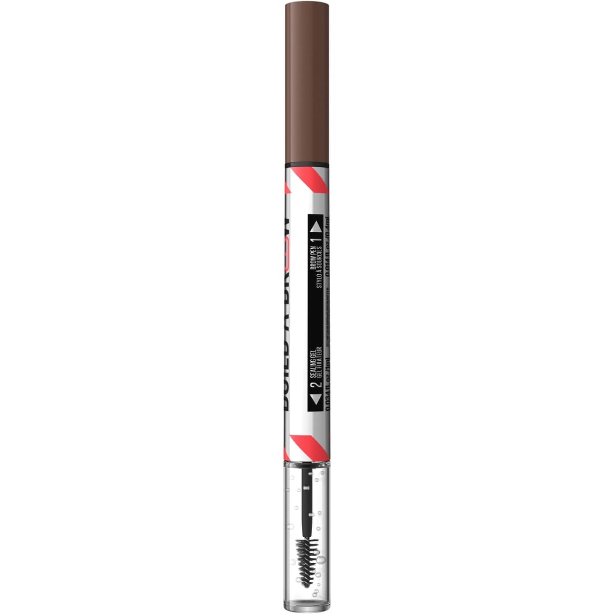 Maybelline New York 2-1 Build a Brow for real-looking full brows 2 easy steps, Medium Brown, 0.4 ml