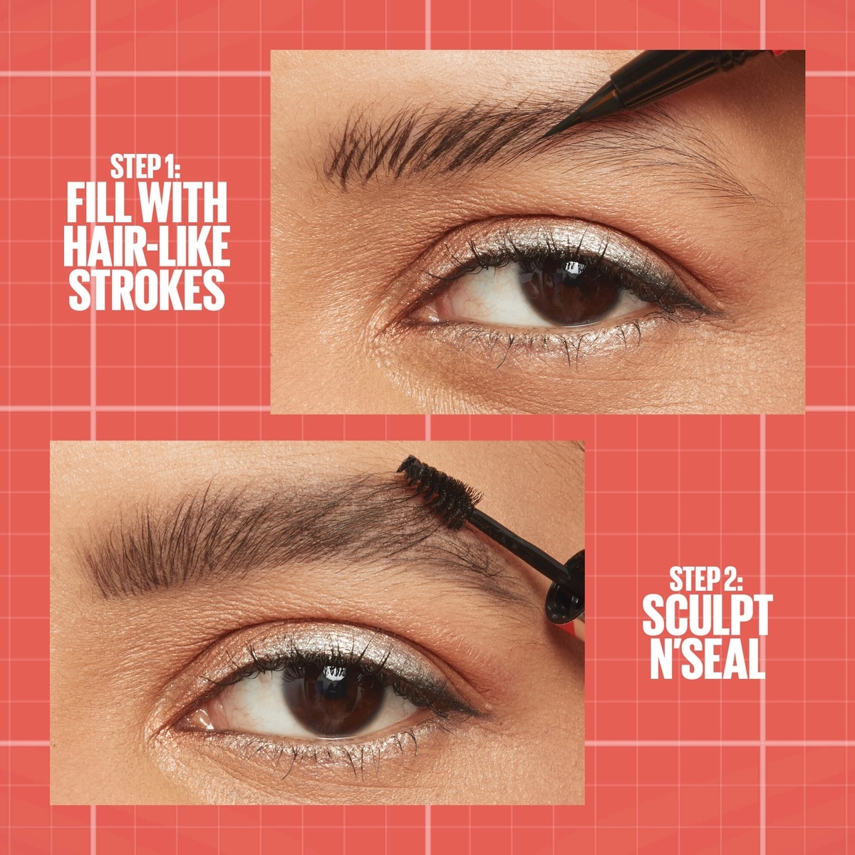 Maybelline New York 2-1 Build a Brow for real-looking full brows 2 easy steps, Medium Brown, 0.4 ml