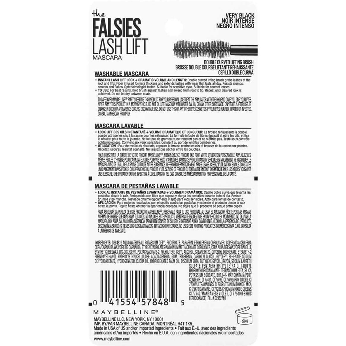 Lash Lift Washable Mascara Eye Makeup