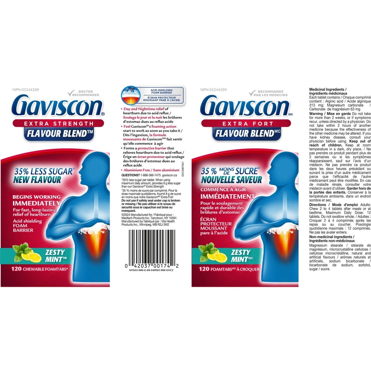 Gaviscon Max Relief Chewable Foamtabs Peppermint with Cooling Action