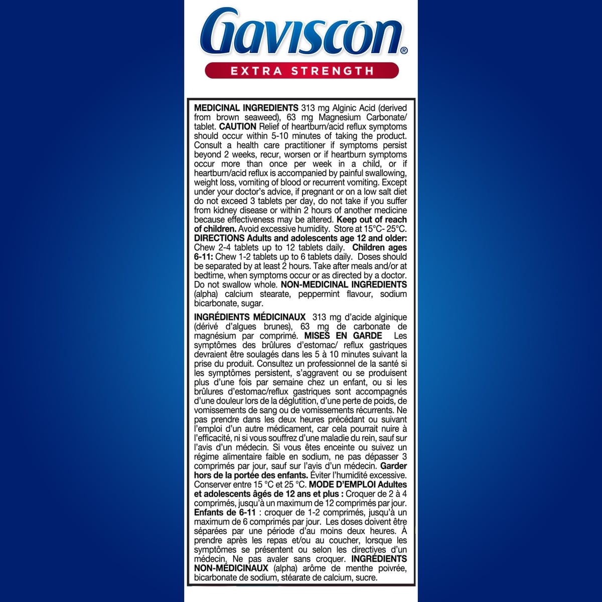 Gaviscon Extra Strength Chewable Foamtabs Peppermint with Cooling Action