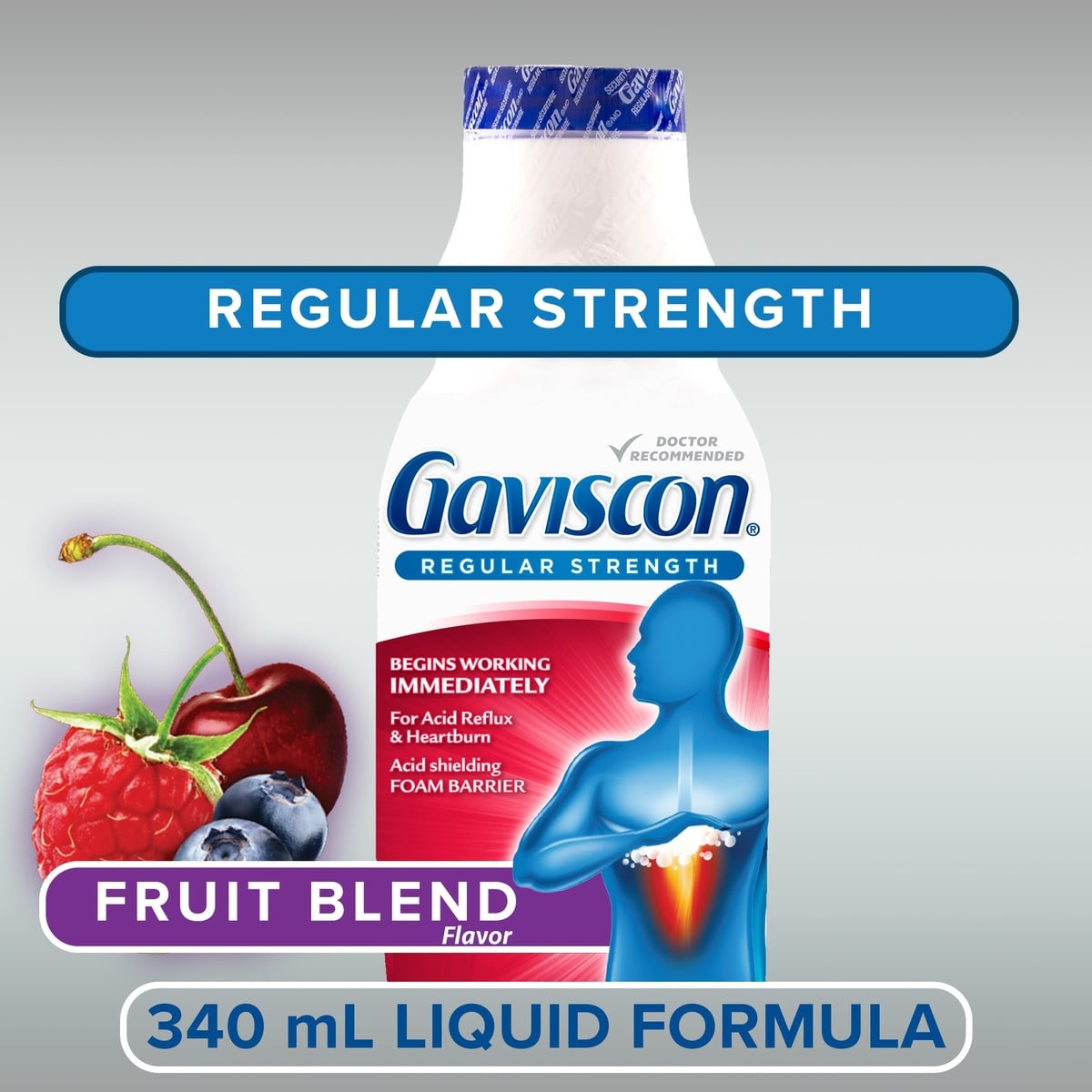 Gaviscon Regular Strength Liquid Soothing Fruit Blend