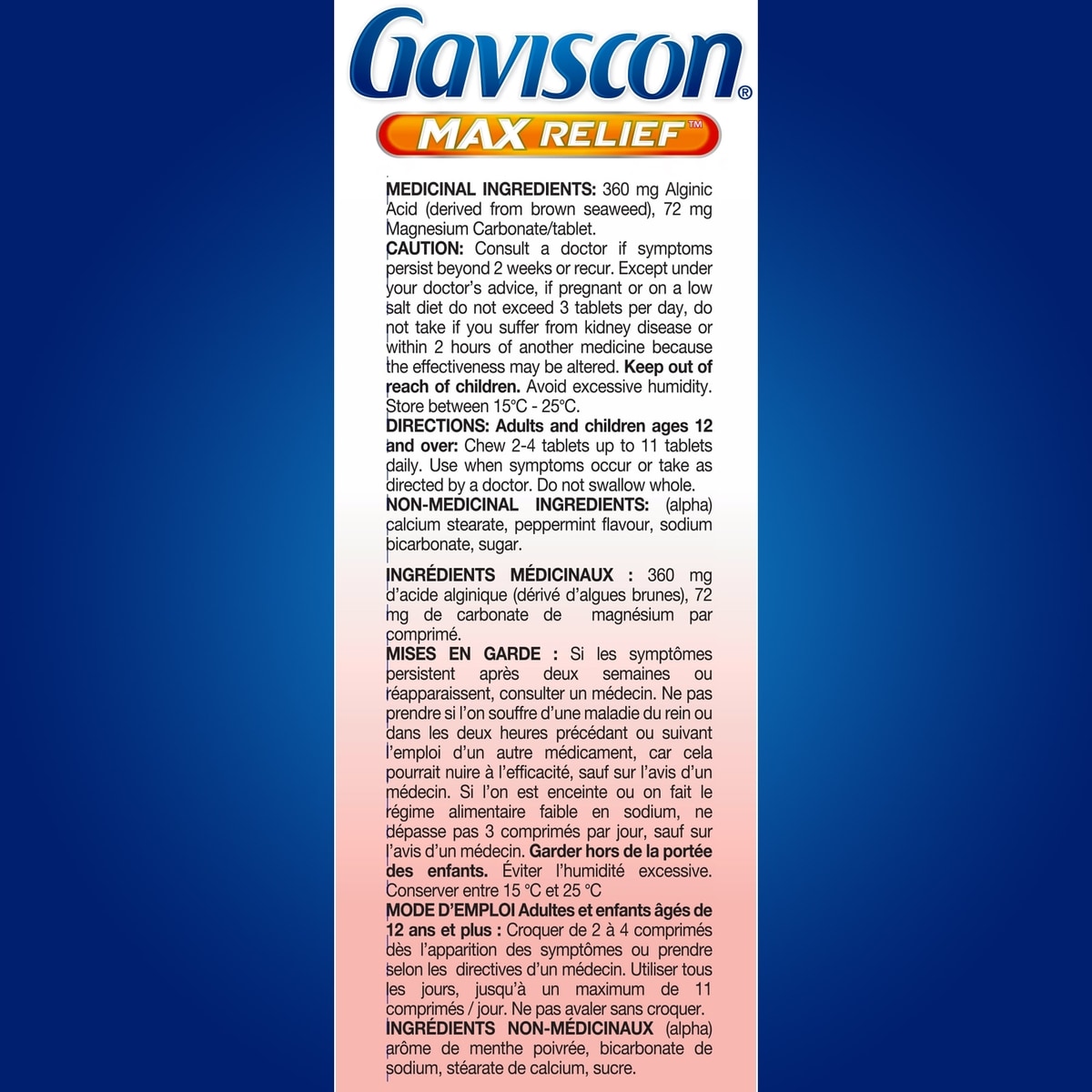 Gaviscon Max Relief Chewable Foamtabs Peppermint with Cooling Action