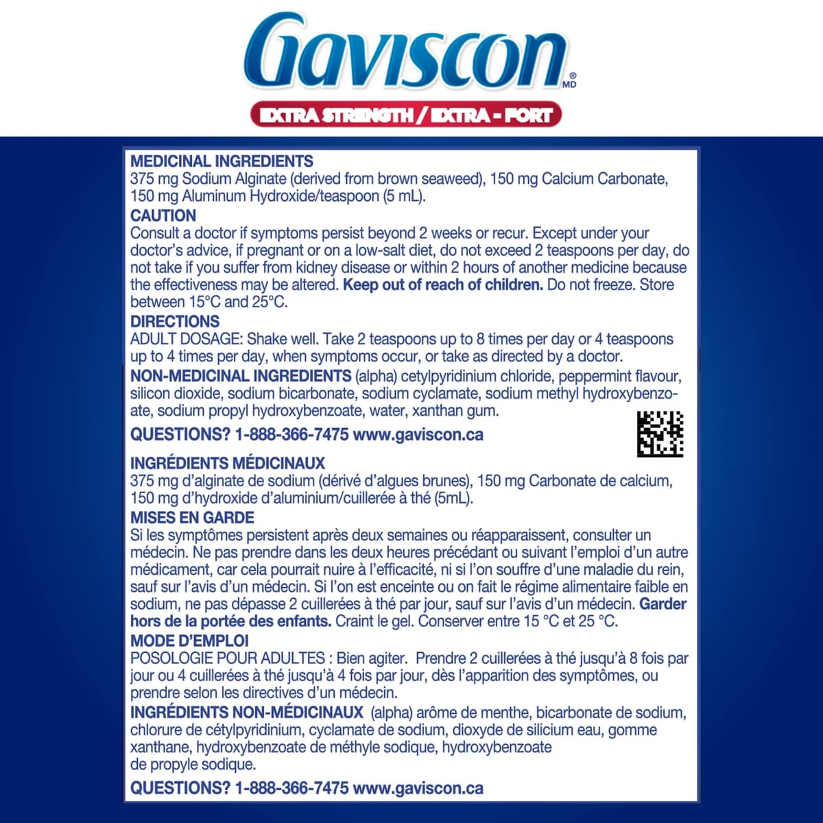Gaviscon Extra Strength Liquid Soothing Icy Mint