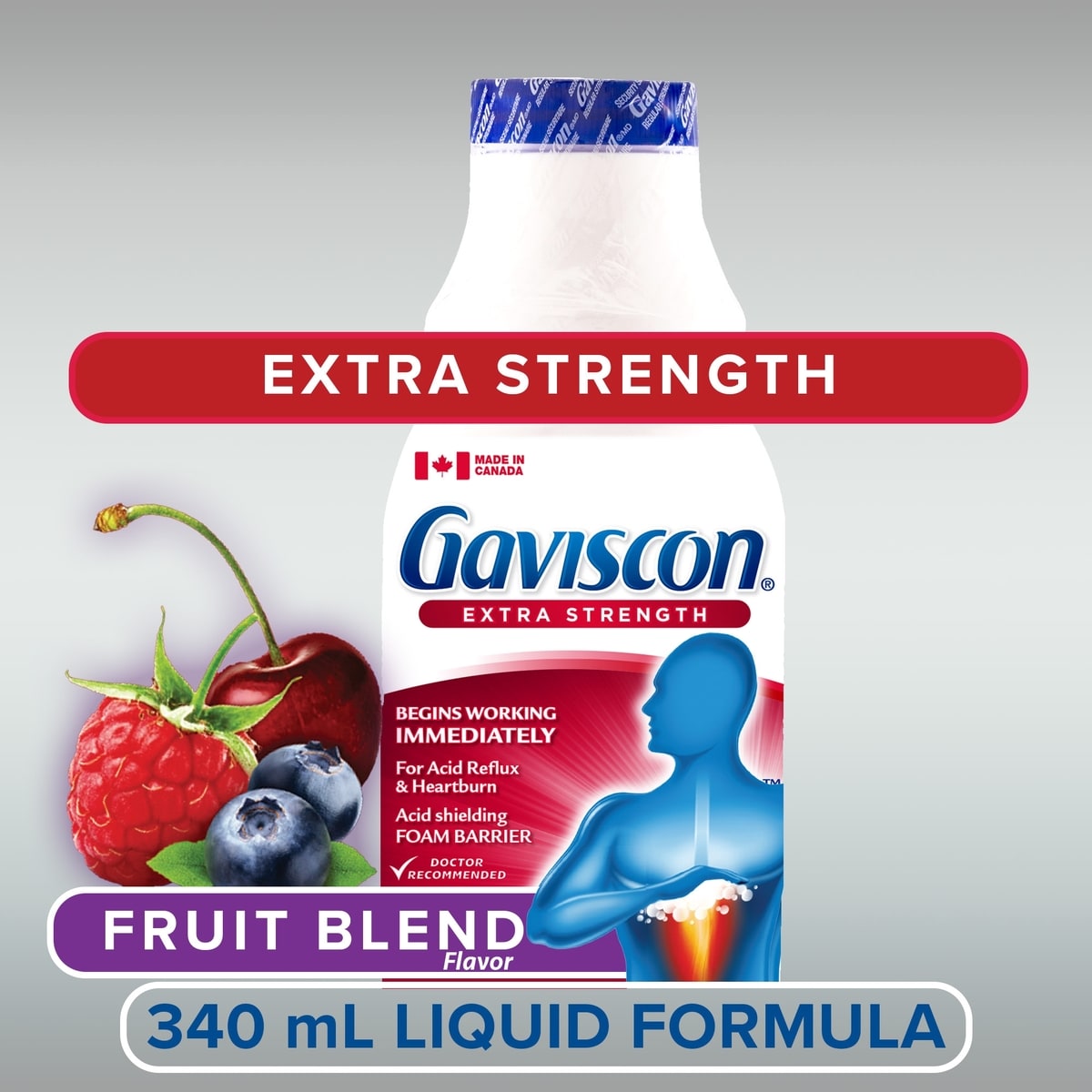 Gaviscon Extra Strength Liquid Soothing Fruit Blend