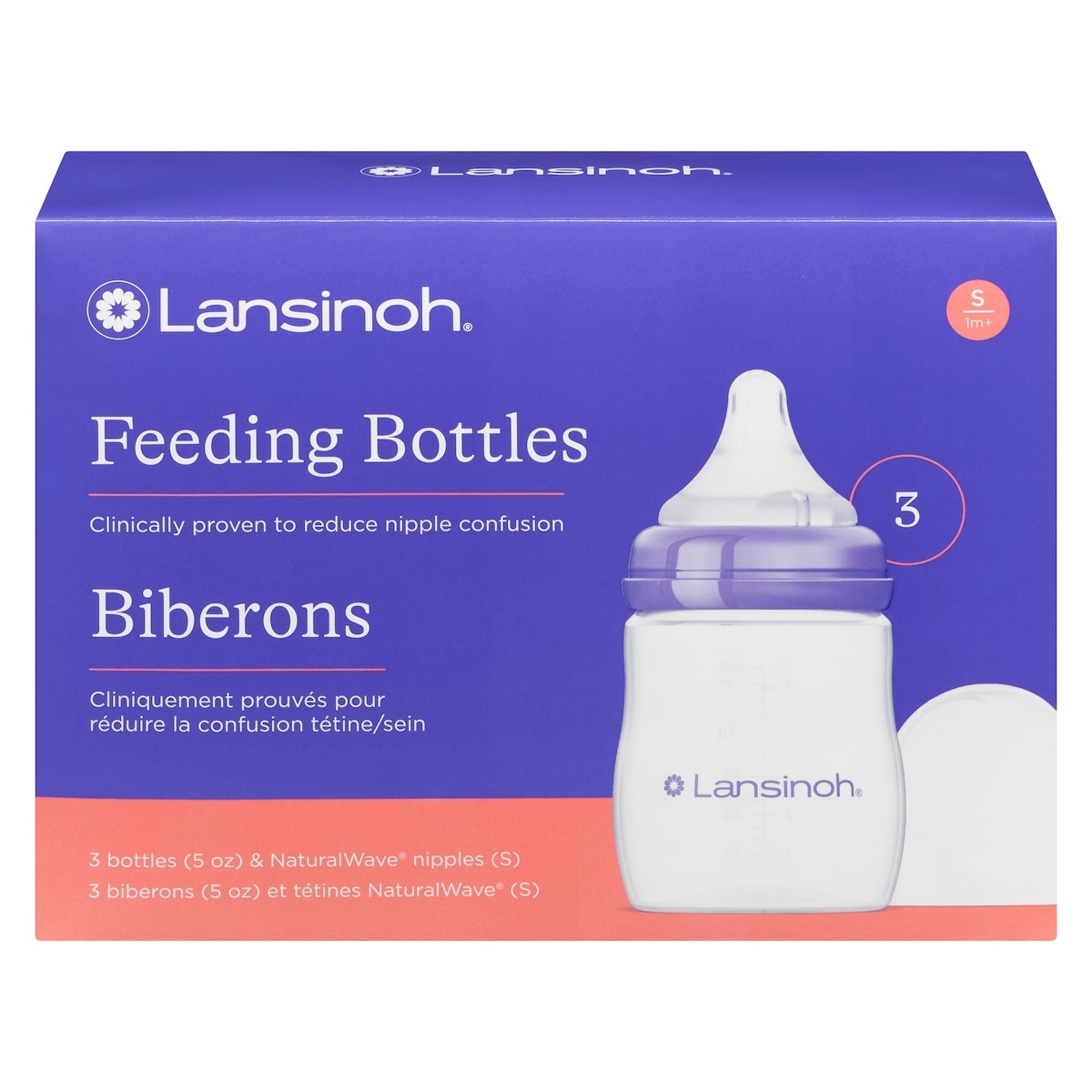 Lansinoh® Feeding Bottles,5oz + Natural wave® Tétines
