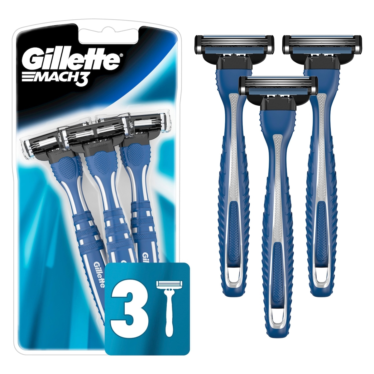 Gillette Mach3 Men’s Disposable Razors - 3 Pack