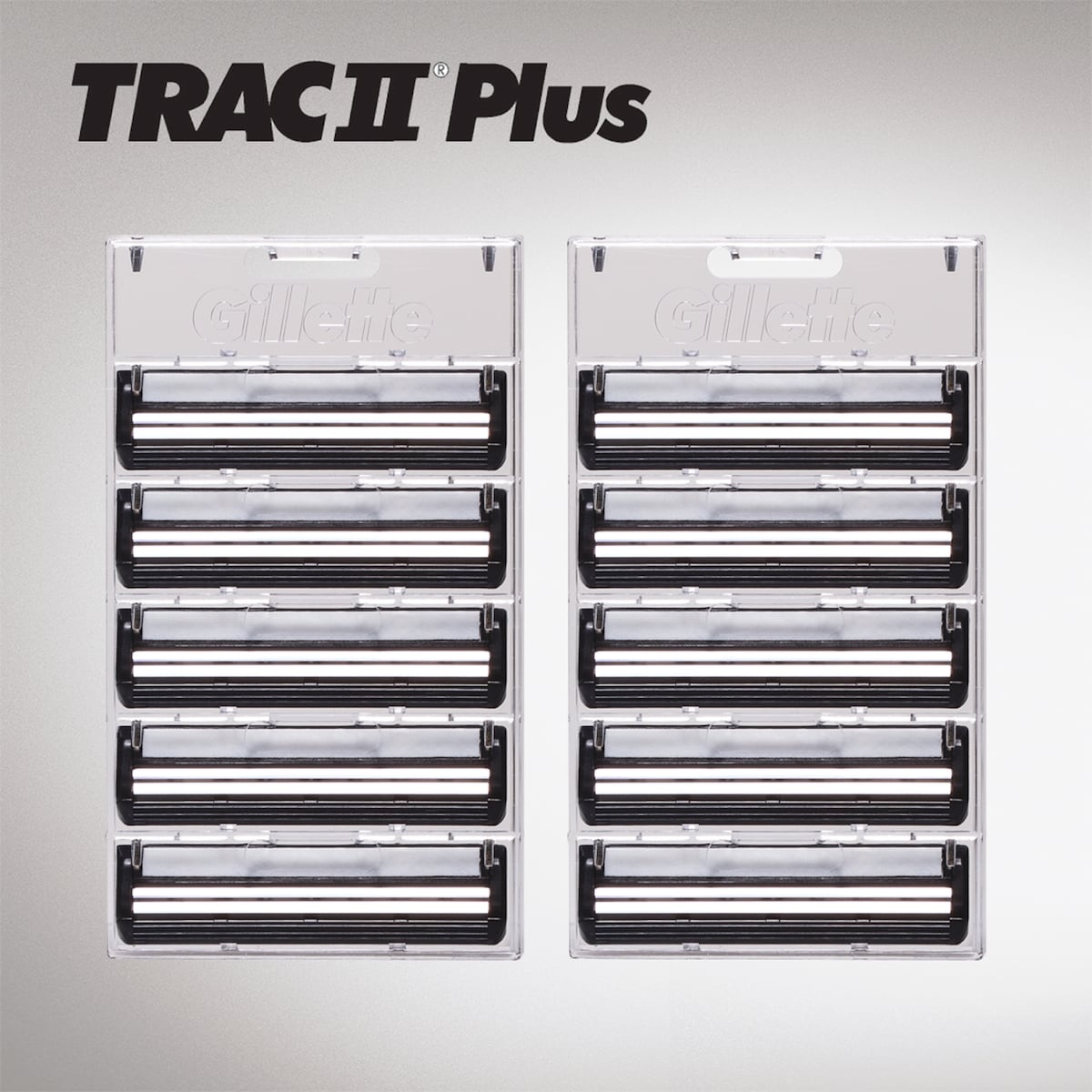 Lames de rasoir de rechange Gillette TRAC II Plus, 10 unités