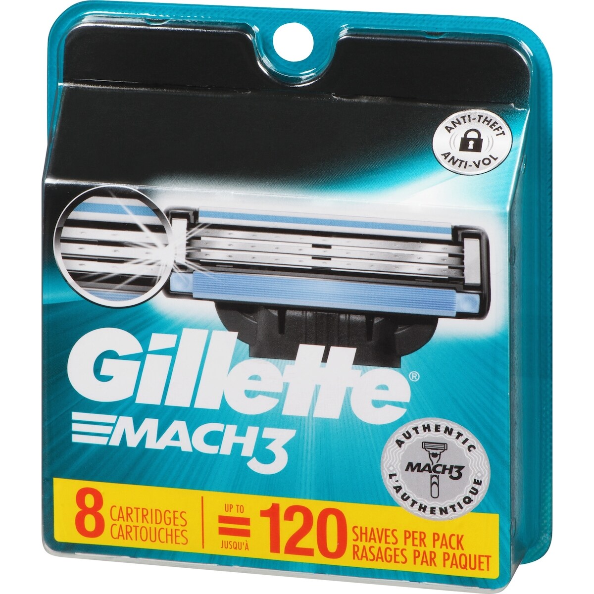 Lames de rasoir Gillette Mach3 pour hommes, 8 cartouches