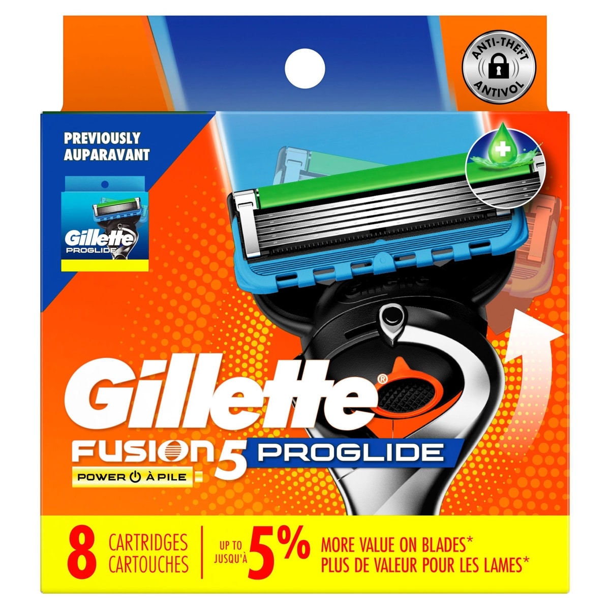 Cartouches de rechange de rasoir Gillette Fusion5 ProGlide Power pour hommes, cartouches de rasoir pour manche Flex-pivot, cartouches à 5 lames de rasoir