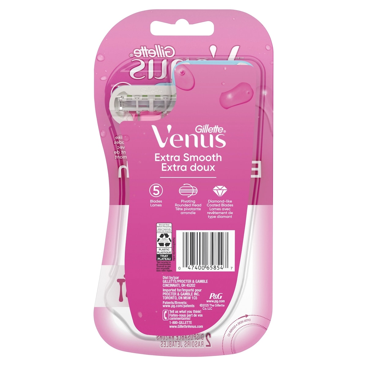 Extra Smooth Green Disposable Women's Razors, 2 Count