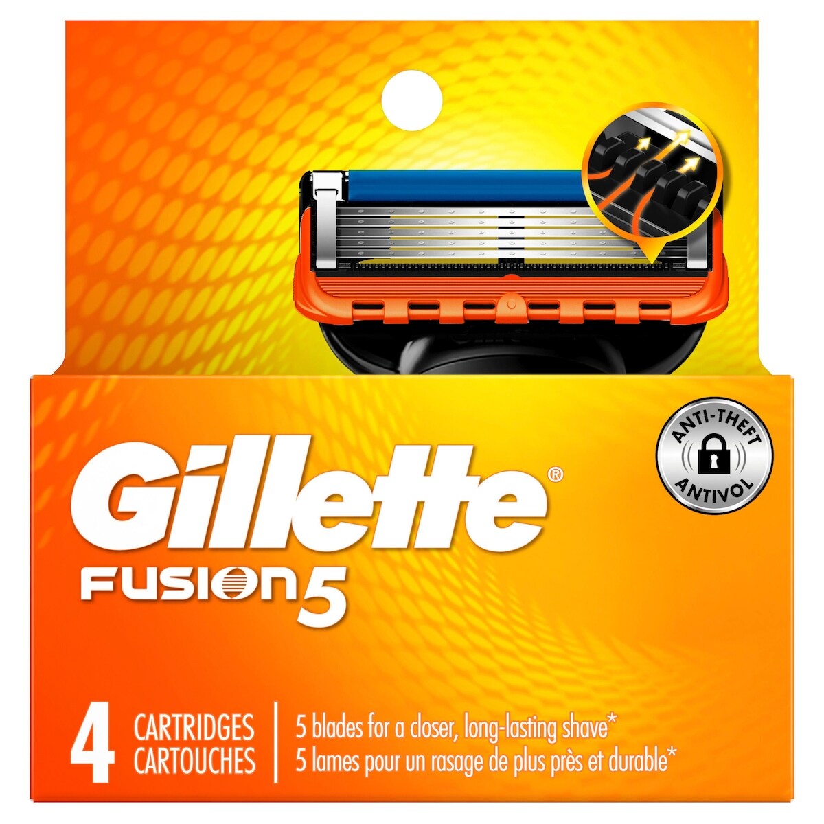 Cartouches de rechange de rasoir Gillette Fusion5 pour hommes, cartouches de rasoir, bande lubrifiante, lame de précision pour hommes