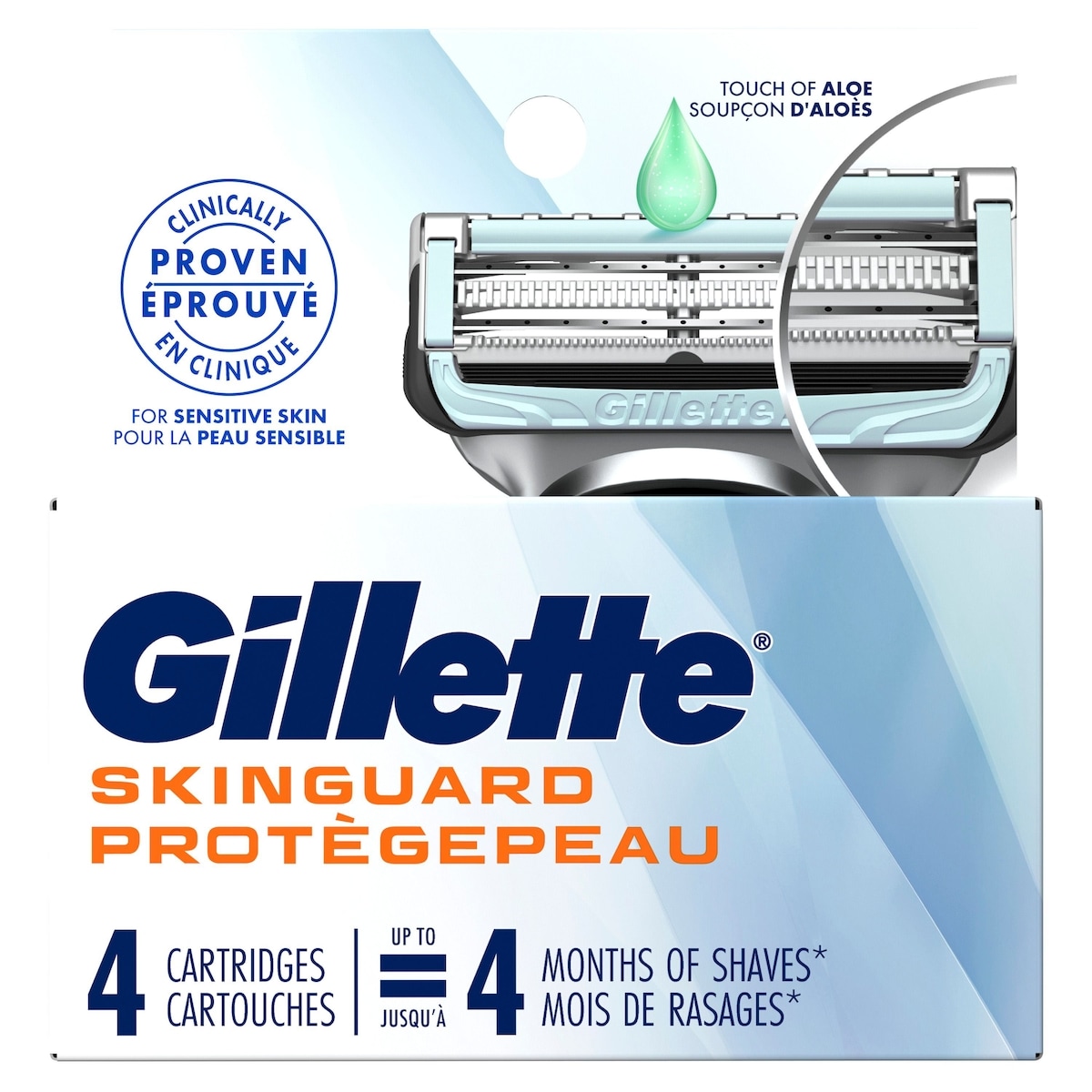 Lames de rasoir Gillette SkinGuard pour hommes, 4 cartouches