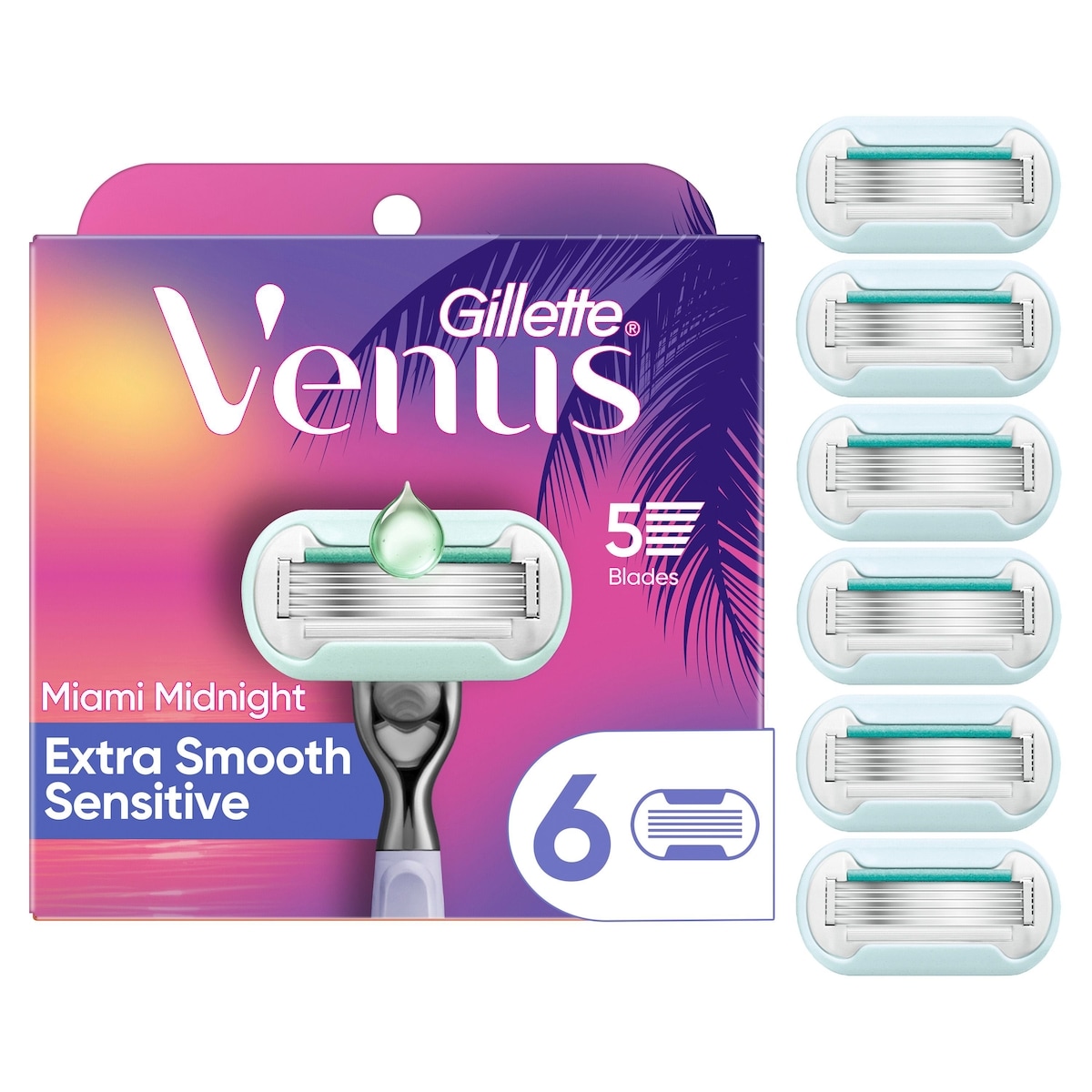 Venus Gillette Miami Midnight Extra Smooth Sensitive Women's Razor