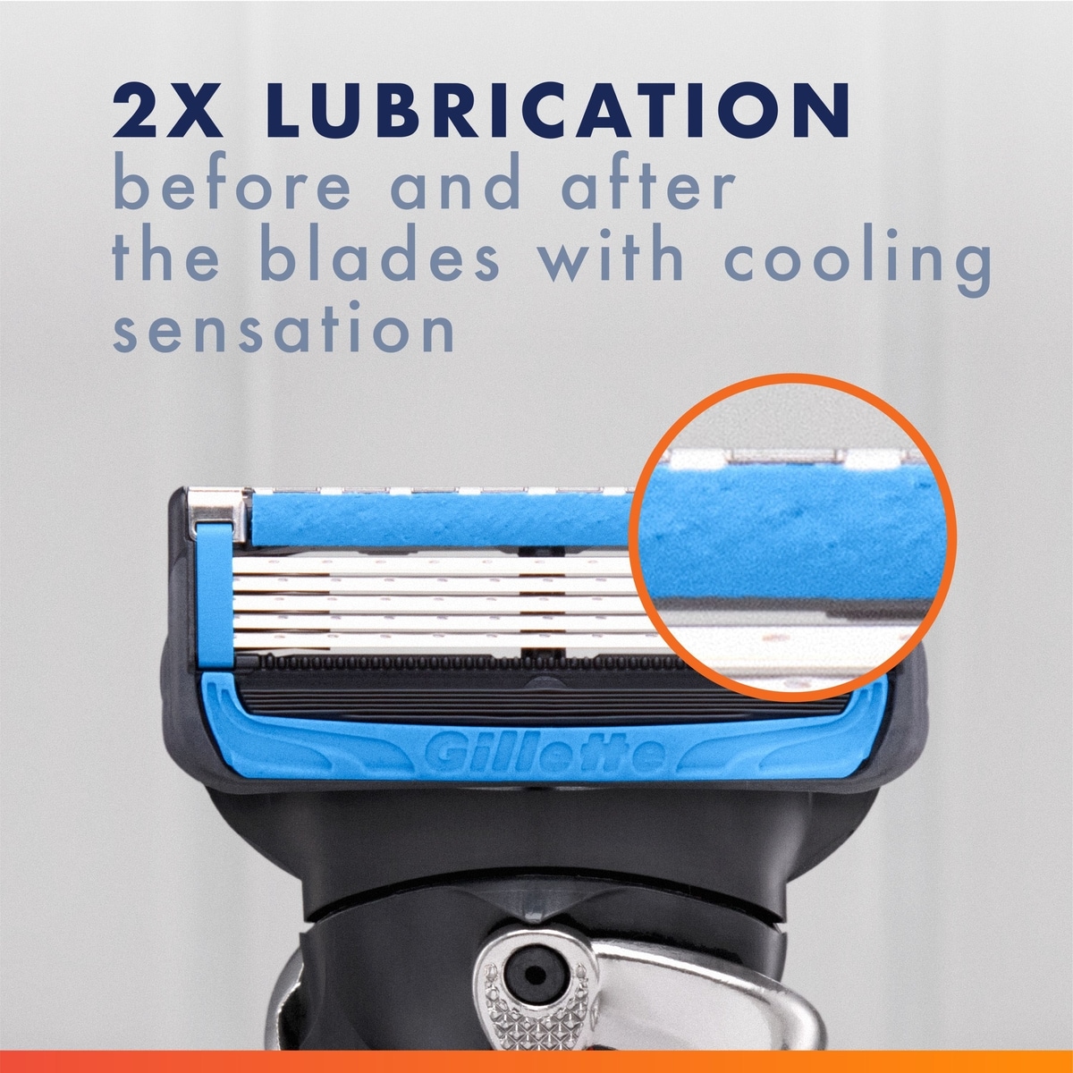 Gillette Fusion5 ProGlide Chill Shaving Razor for Men, 1 Razor Handle, 2 Refills, 2x Cooling Lubrication, FlexBall Handle and Precision Trimmer