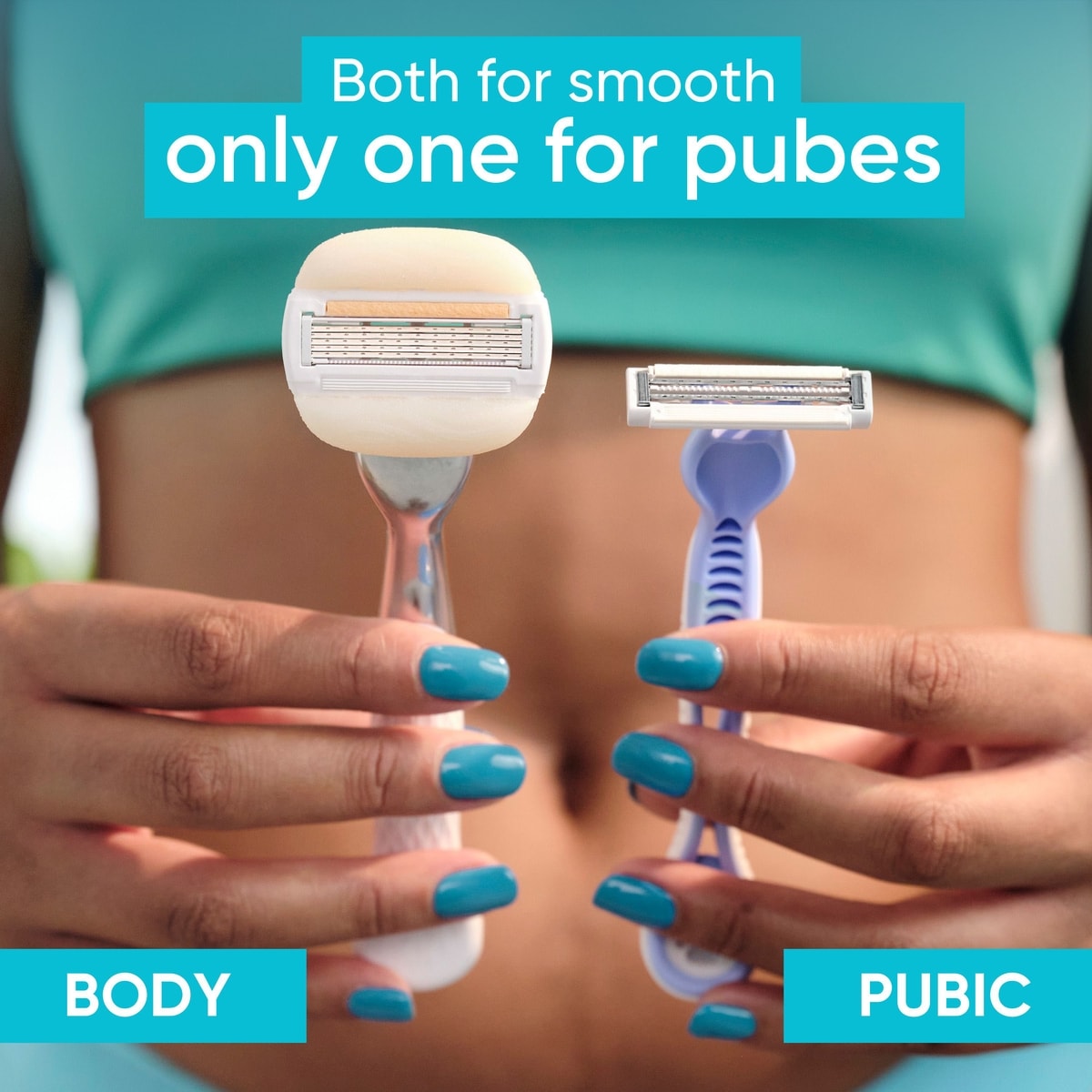 Pubic Hair & Skin Women's Disposable Razors, 4ct