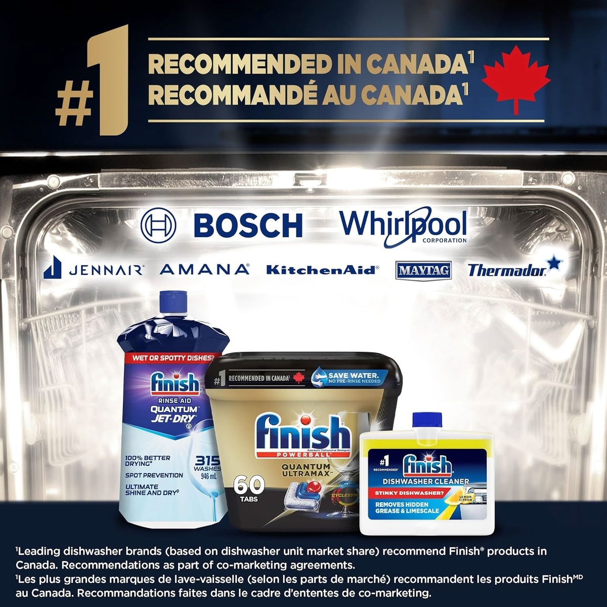 Finish Quantum UltraMax Lot de pastilles de détergent pour lave-vaisselle Diamond Shine, élimine les taches brûlées et séchées pendant 24 heures, pas de pré-rinçage nécessaire