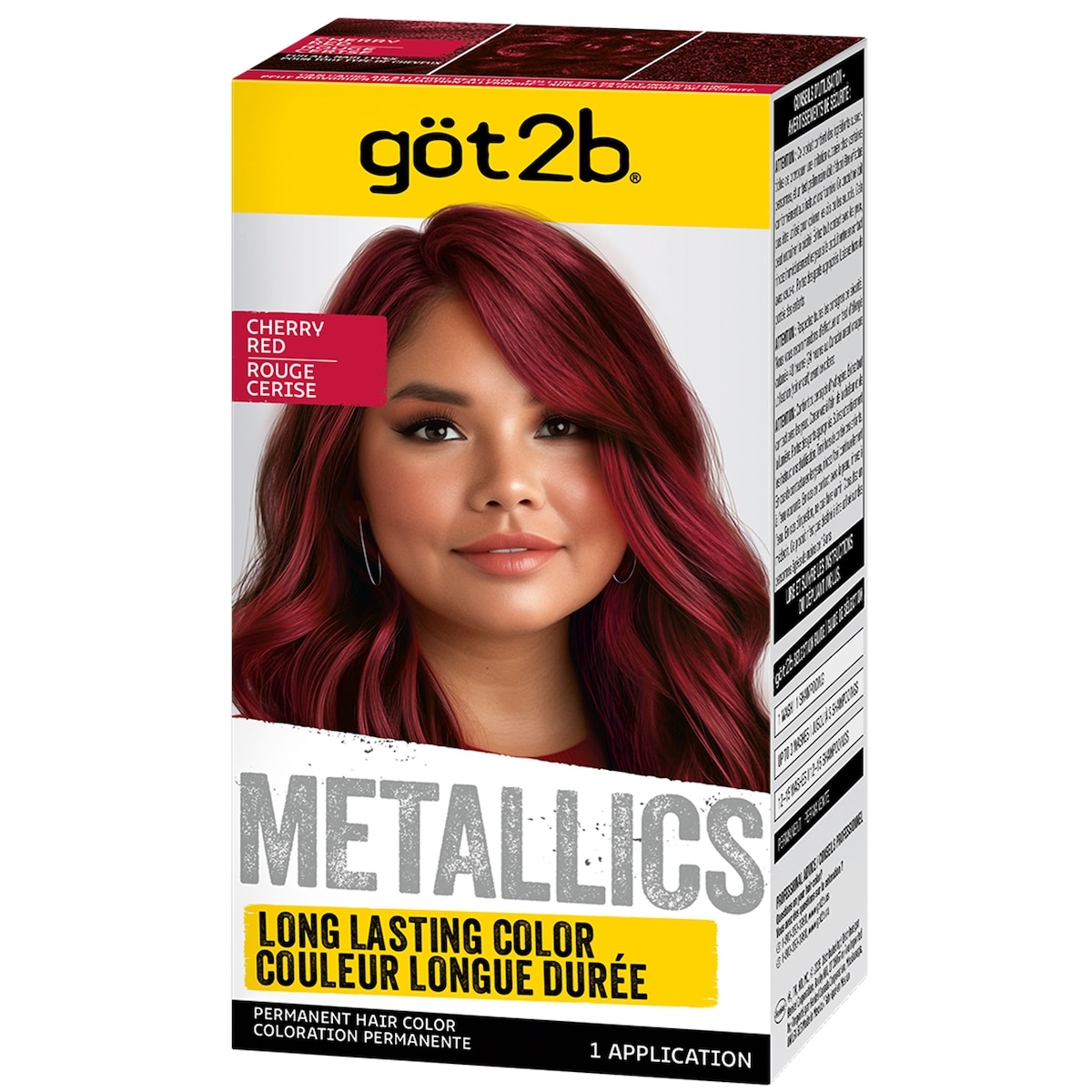 Metallic Permanent Hair Color, M70 Cherry Red, 1 Application, 60ml