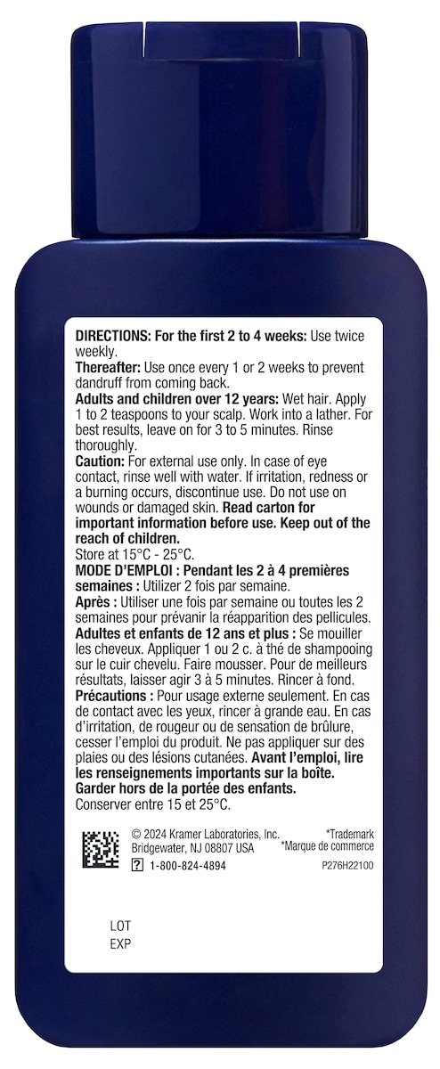 Ketoconazole Shampooing 2 % anti-pelliculaire et démangeaisons pour cuir chevelu