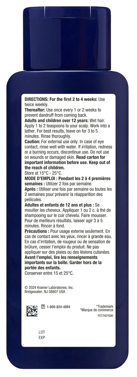 Ketoconazole Shampooing 2 % anti-pelliculaire et démangeaisons pour cuir chevelu