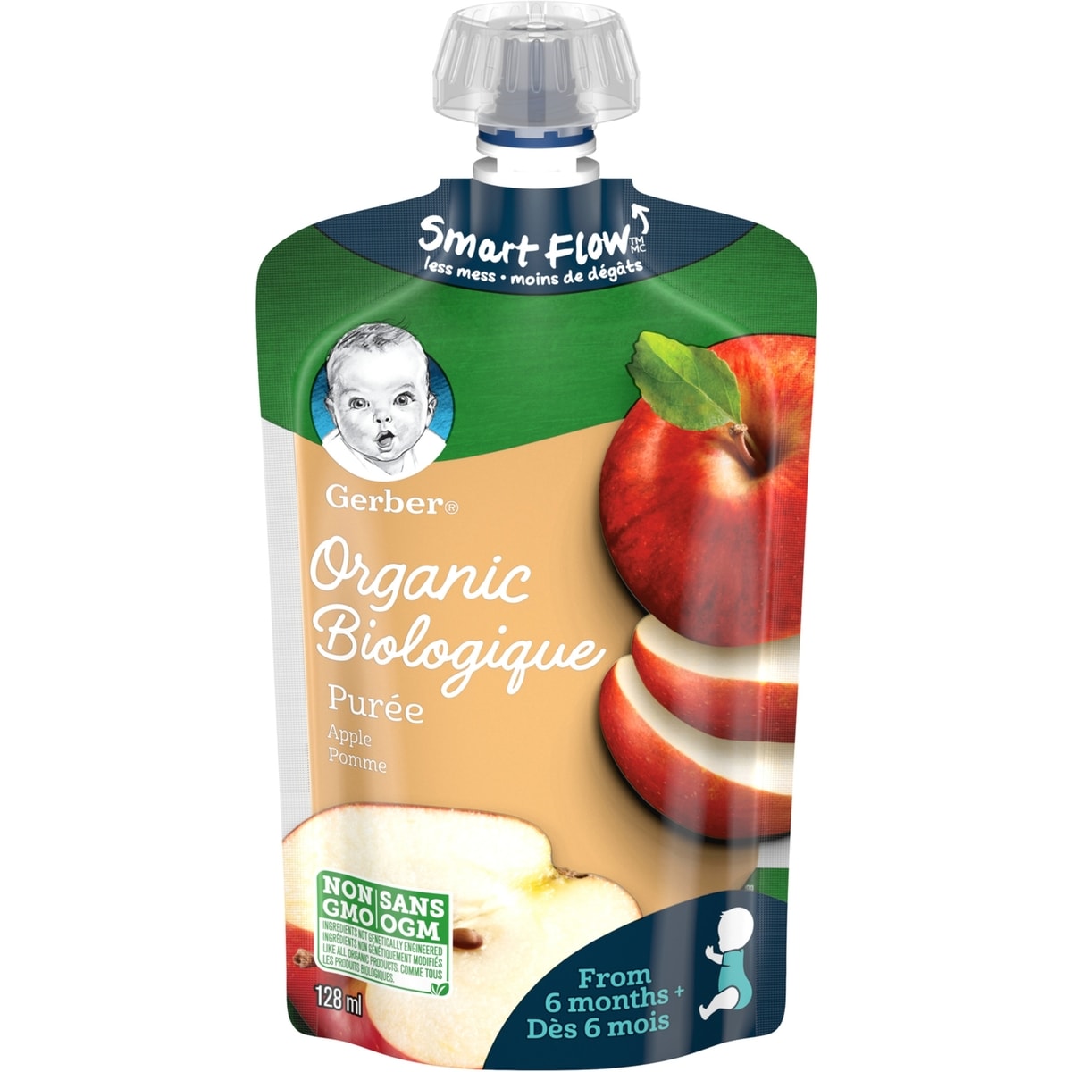 Gerber Organic Purée Apple Baby Food 128 mL