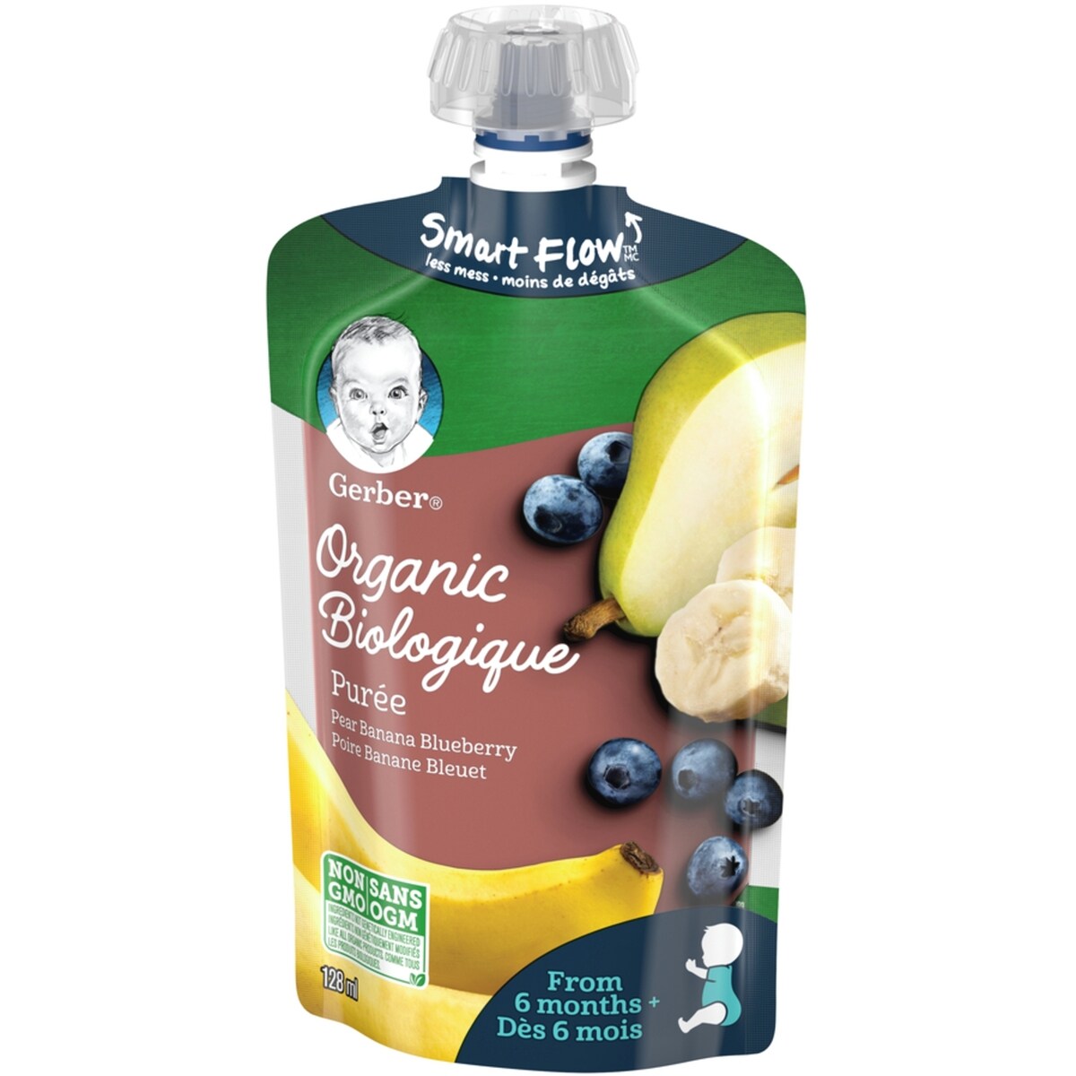 Purée Biologique Poire Banane Bleuet Aliment pour Bébé