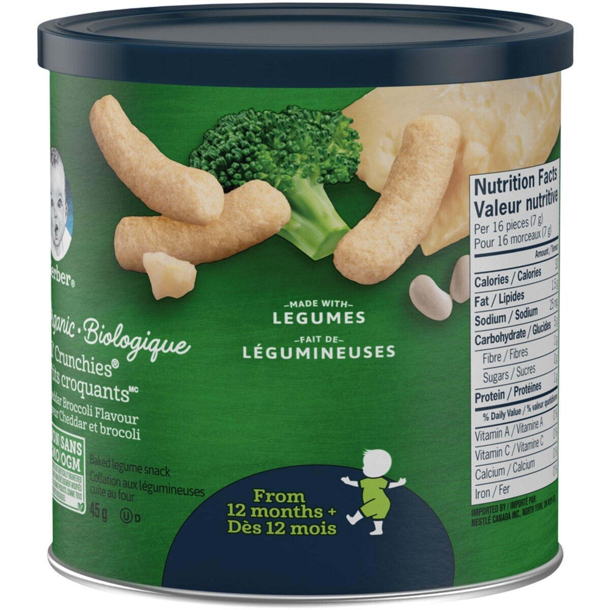 Biologique P’TITS CROQUANTS Cheddar et brocoli