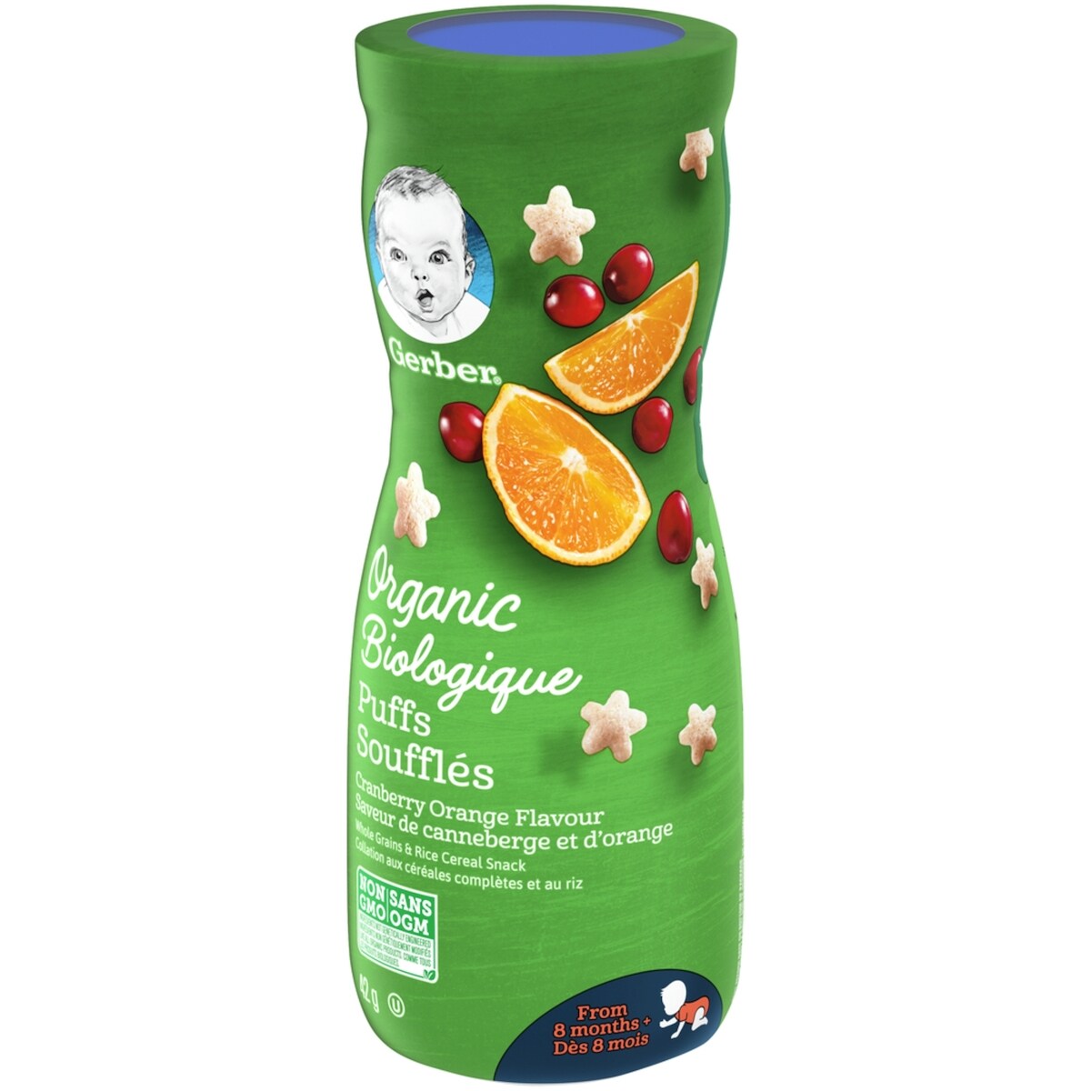 Coll. pour bébés Soufflés GERBER Biologique Canneberge orange