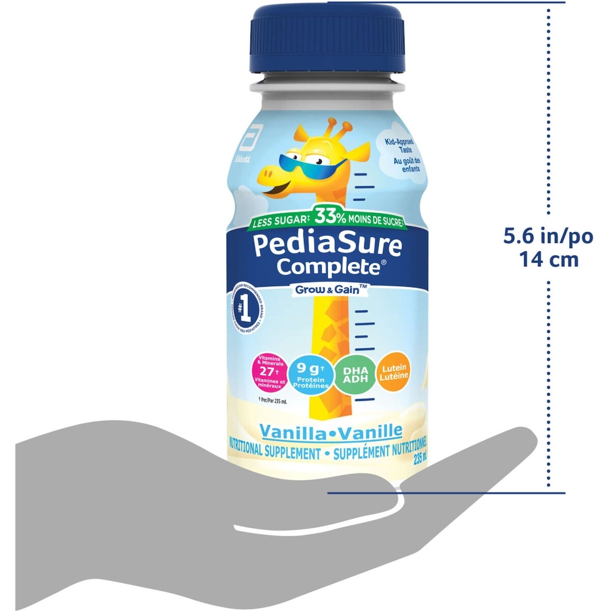 PediaSure Complete® Réduit en sucre, supplément nutritionnel, 4 x 235 mL, vanille