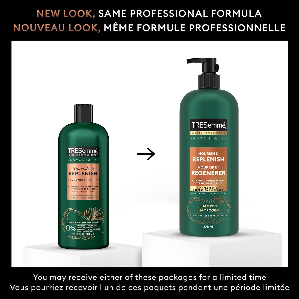 Shampooing Nourrir et Régénérer pour cheveux secs TRESemmé Botanique + Extrait de Noix de Coco avec Technologie Pro Style™