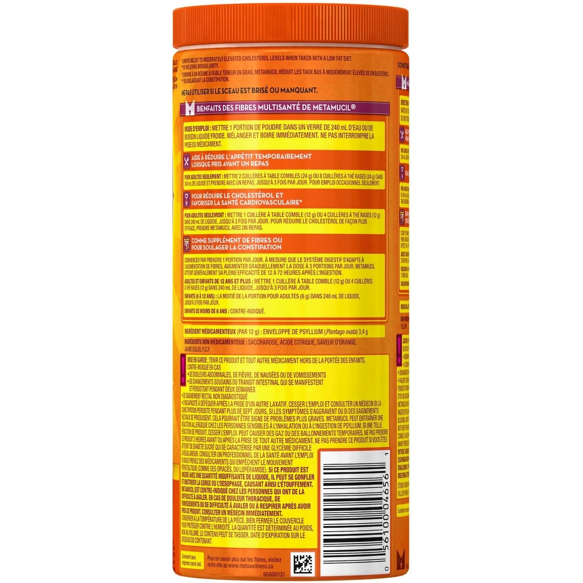 Fibres MultiSanté 3 en 1! Supplément de fibres en poudre, Orange