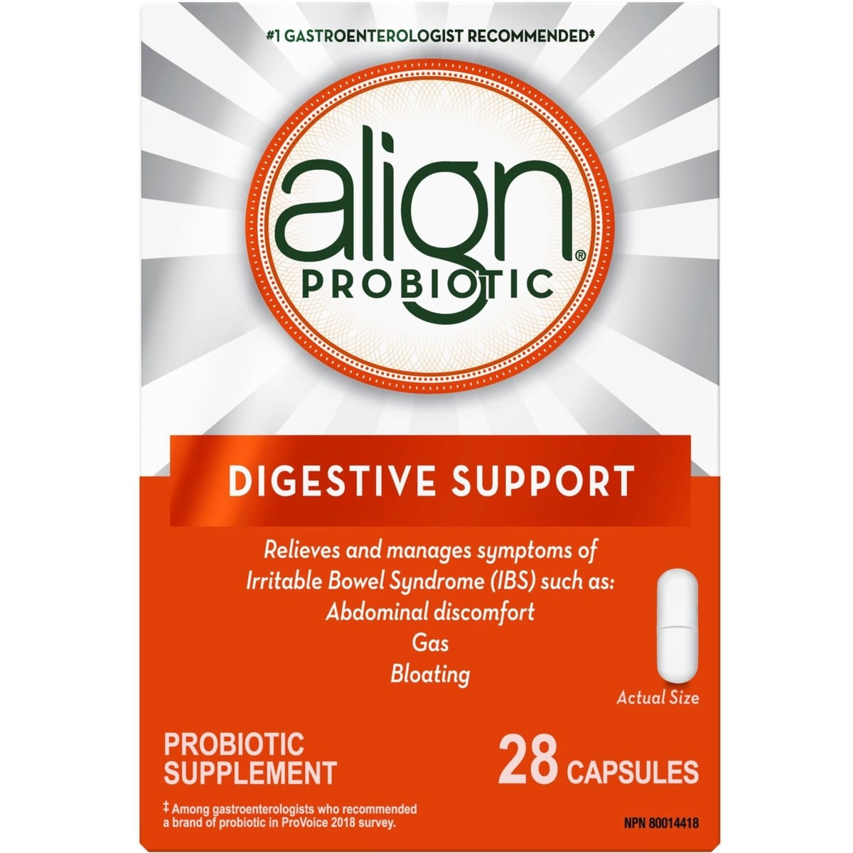 Align Align Probiotics, Daily Probiotic Supplement for Digestive Care, 28 vegetarian capsules 28 Count
