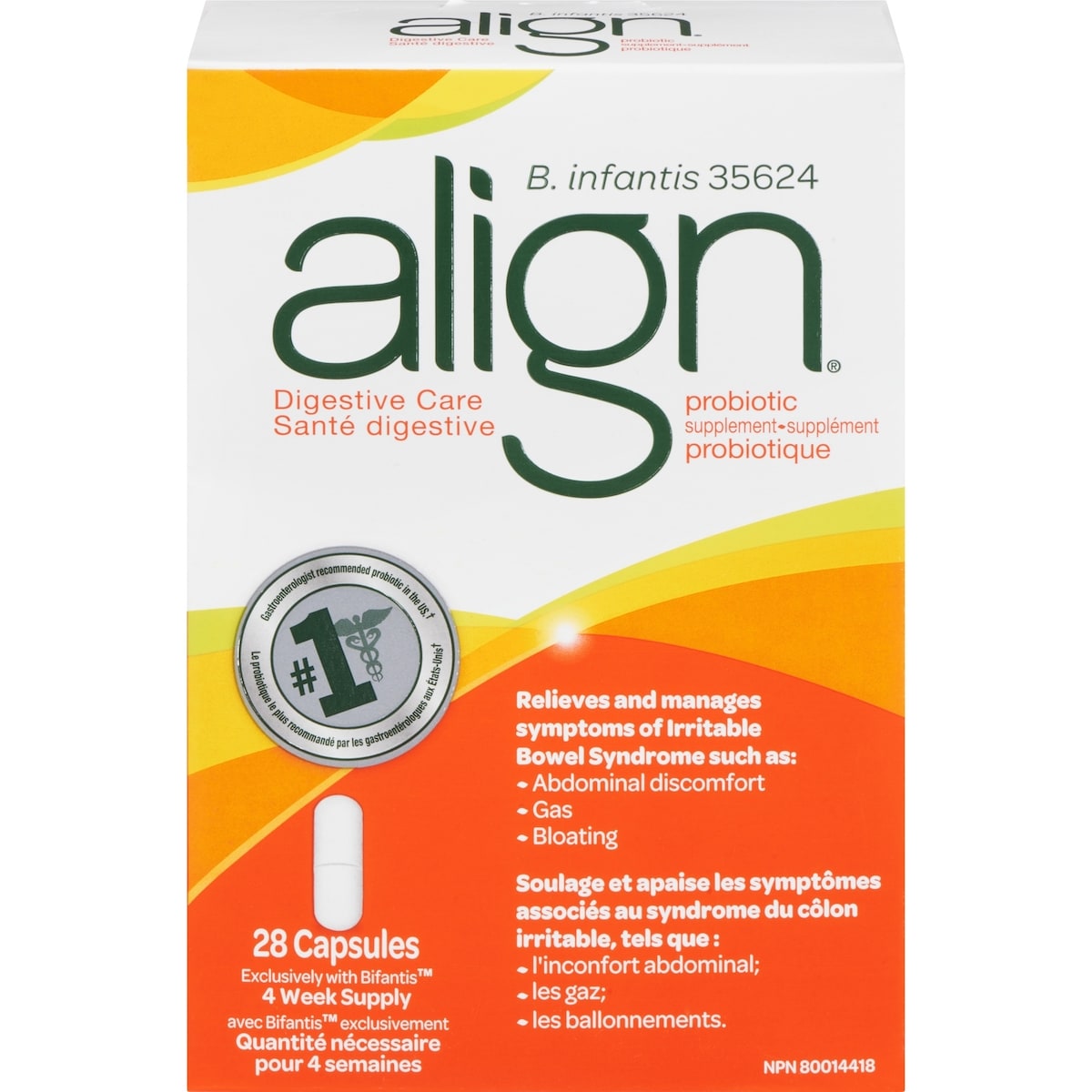 Align Align Probiotics, Daily Probiotic Supplement for Digestive Care, 28 vegetarian capsules 28 Count