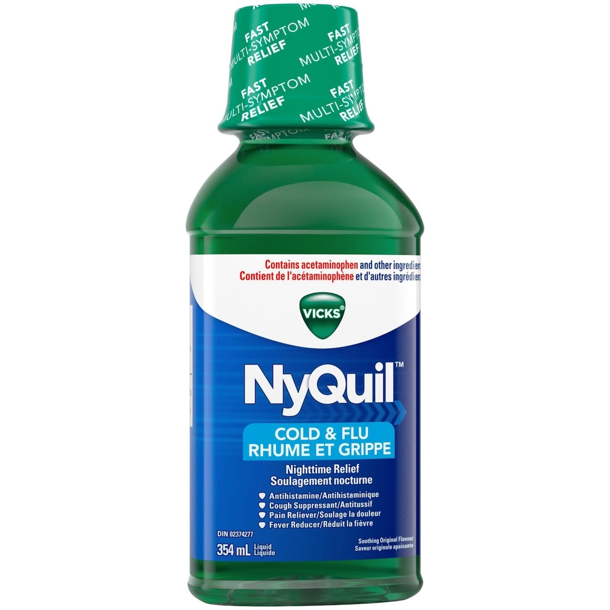Liquide NyQuil Rhume et grippe Soulagement nocturne, Original