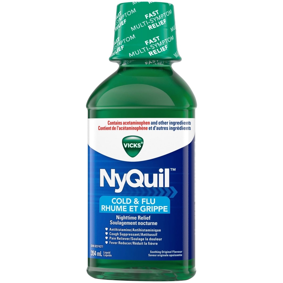 Liquide NyQuil Rhume et grippe Soulagement nocturne, Original
