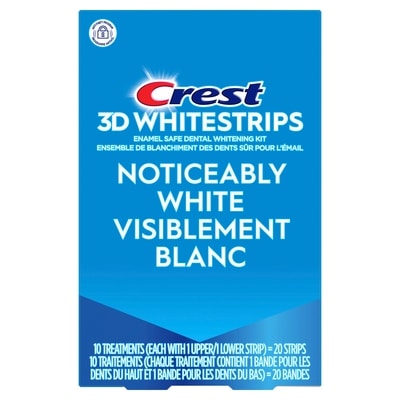 Ensemble de blanchiment des dents à domicile 3D Whitestrips Visiblement blanc, 10 traitements, blanchit visiblement les dents en quelques jours