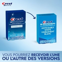 Ensemble de blanchiment des dents à domicile 3D Whitestrips Visiblement blanc, 10 traitements, blanchit visiblement les dents en quelques jours 3