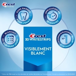 Ensemble de blanchiment des dents à domicile 3D Whitestrips Visiblement blanc, 10 traitements, blanchit visiblement les dents en quelques jours 4