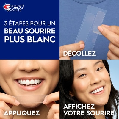 Ensemble de blanchiment des dents à domicile 3D Whitestrips Visiblement blanc, 10 traitements, blanchit visiblement les dents en quelques jours 7