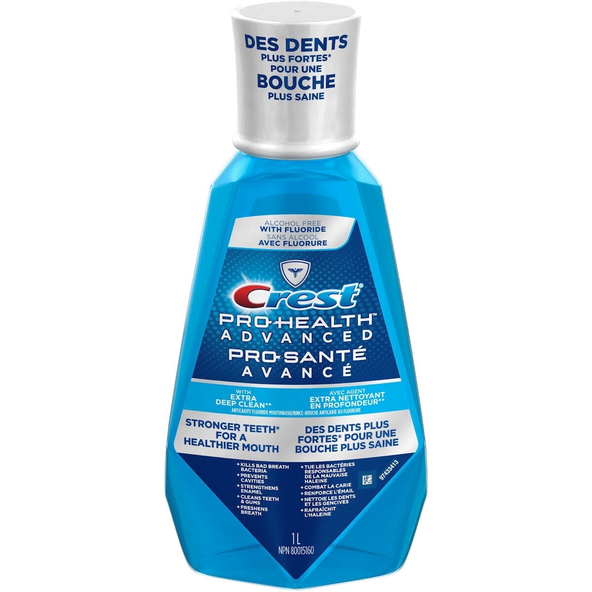 Rince-bouche Crest Pro Santé Avancé avec agent extra nettoyant en profondeur Menthe fraîche – 1 L