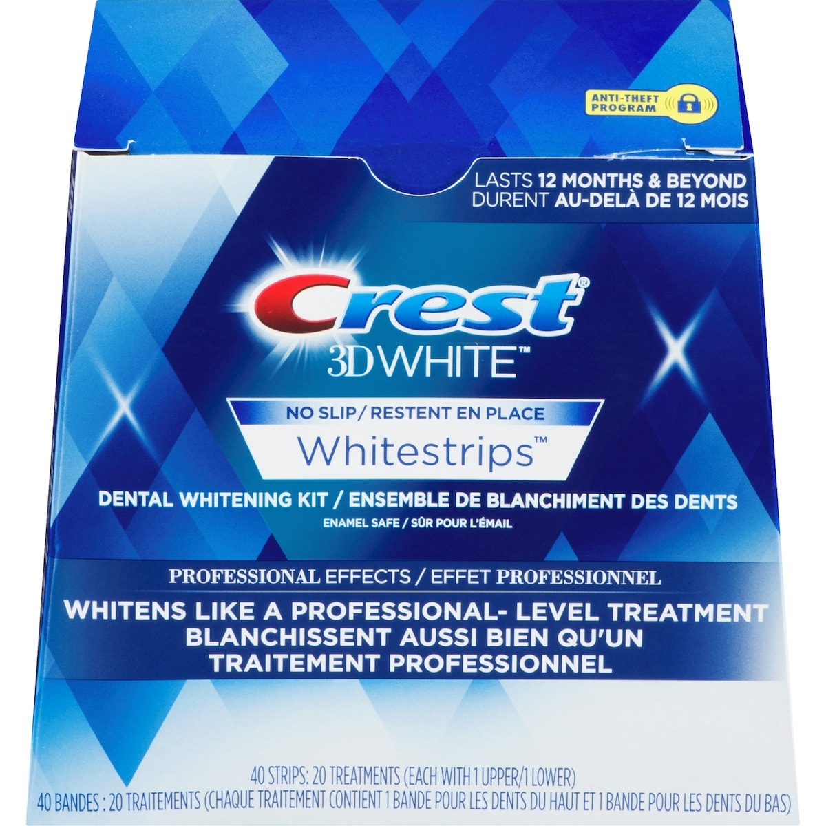 Bandes Crest 3D White Whitestrips Effet professionnel, 20 traitements