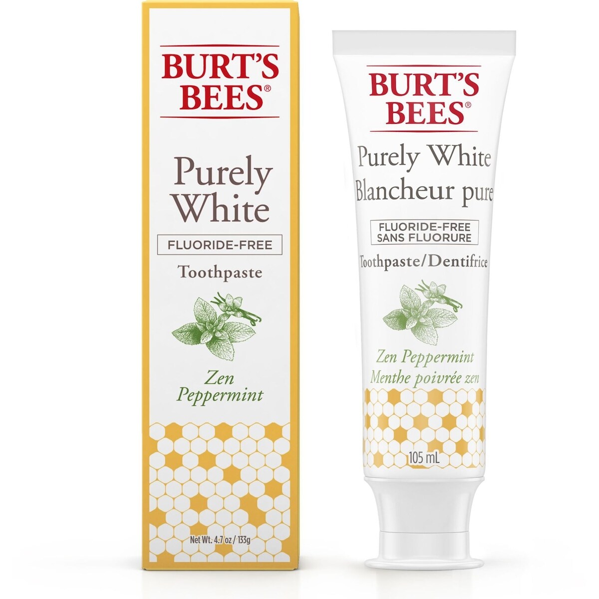 Dentifrice sans fluorure Blancheur pure, saveur Menthe poivrée zen