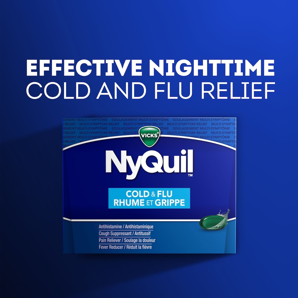 Capsules liquides NyQuil Rhume et grippe Soulagement des symptômes multiples
