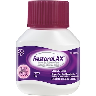 Powder Laxative, Effective Relief, No Taste, No Grit, No Gas, No Bloating, No Cramps, 7 Doses, 119 Grams
